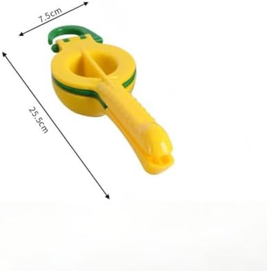 Handheld Lemon Squeezer Plastic 2-in-1 Lemon Squeezer Manual - Sturdy, High Juice Yield and Easy to Clean & Use, Lime Juicer Squeezer for Kitchen, Cooking, Cocktails & Baking, Yellow