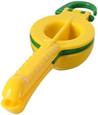 Handheld Lemon Squeezer Plastic 2-in-1 Lemon Squeezer Manual - Sturdy, High Juice Yield and Easy to Clean & Use, Lime Juicer Squeezer for Kitchen, Cooking, Cocktails & Baking, Yellow