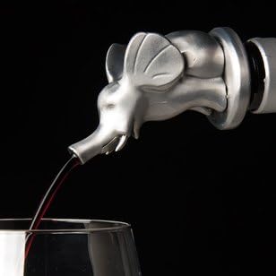 Stainless Steel Elephant Wine Aerator Pourer - Deluxe Decanter Spout for Robust Red and White Wine - Pour Amore Bottle Pourer/Stopper & Air Diffuser by Chris's Stuff