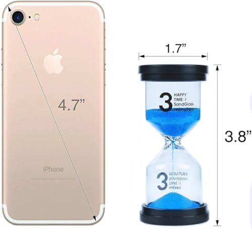 Veoley 3 Minutes Sand Timer Hourglass Sandglass Sand Clock for Games Classes Toothbrushing Workout - Blue