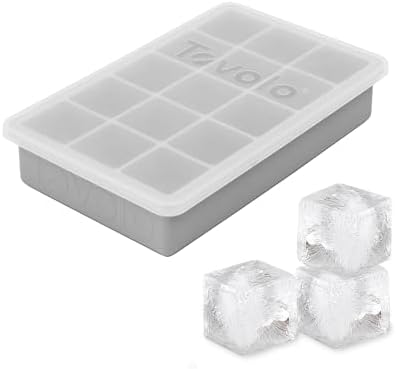 Tovolo Perfect Cube Ice Tray with Lid for Cocktails, Oyster Gray