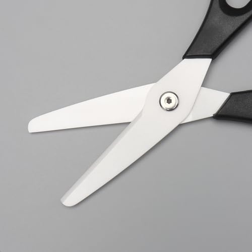 Ceramic Kitchen Scissors 8" Ceramic Blade Scissors White Sharp Blade with Black ABS Handle Cooking Shears for Office School Crafting Kitchen (Black)