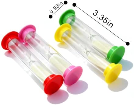 PROLOSO 1 Minute Sand Timers Colorful Countdown Hourglass Glow in the Dark Sandglass Sand Clock for Kids Games Toothbrush 10 Pcs