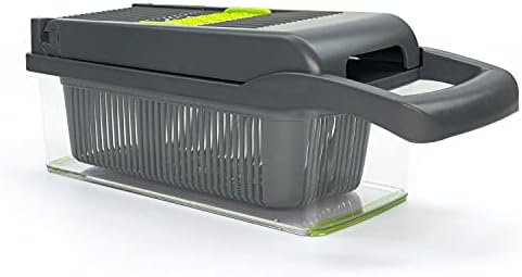 Vegetable Chopper Peeler Food Chopper Salad Chopper Vegetable Cutter Vegetable Spiralizer Vegetable Slicer Onion Chopper with Container by KAUKKO （09-Black）