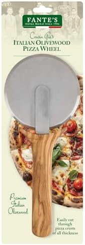 Fantes Italian Olivewood Pizza Wheel, Stainless Steel and Italian Olivewood, The Italian Market Original since 1906