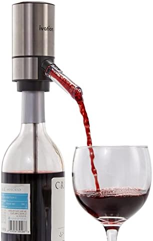 Ivation Stainless Steel Wine Aerator Dispenser, Extension Rod, Stand