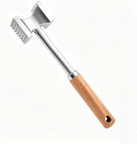 Meat Tenderizer Hammer, Dual Sided Steak Mallet, Solid Aluminum