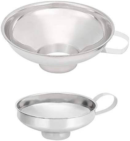 Stainless Steel Wide Mouth Funnel Cup , 2Pcs Canning Funnel , Food Jar Funnel Set for Kitchen Filling Bottles Household , 2Pcs Canning Funnel , Stainless Steel Wide Mouth Fufunnel cup kitchen wide mo