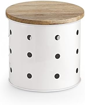 HAZEL Garlic Storage Container for Kitchen | Garlic Container for Storage, White
