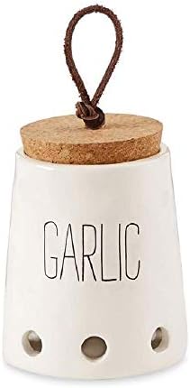 Mud Pie Garlic Keepers (White with Cork Top)