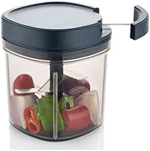 SIGNORAWARE Manual Food Processor, Vegetable Chopper -Easy Pull Hand String- Portable Stainless Steel Hand Food Chopper, Cutter, Garlic Mincer, Onion, Veggie, Fruit Chopper, Dicer w/Container (30 oz)