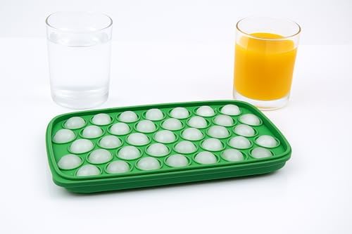 Ice Cube Trays for Freezer Silicone Ice Cube Tray Round Ice Ball Maker, 37 ice Ball Tray Easy-Release Reusable Ice Cube Ball in Organizer Bins or Ice Bucket for Cocktail bar or Iced Coffee Cup