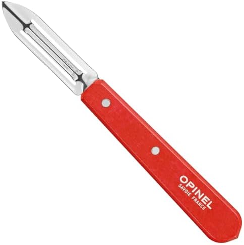 Opinel No. 115 Essential Stationary Peeler, Hornbeam Wood (Red)