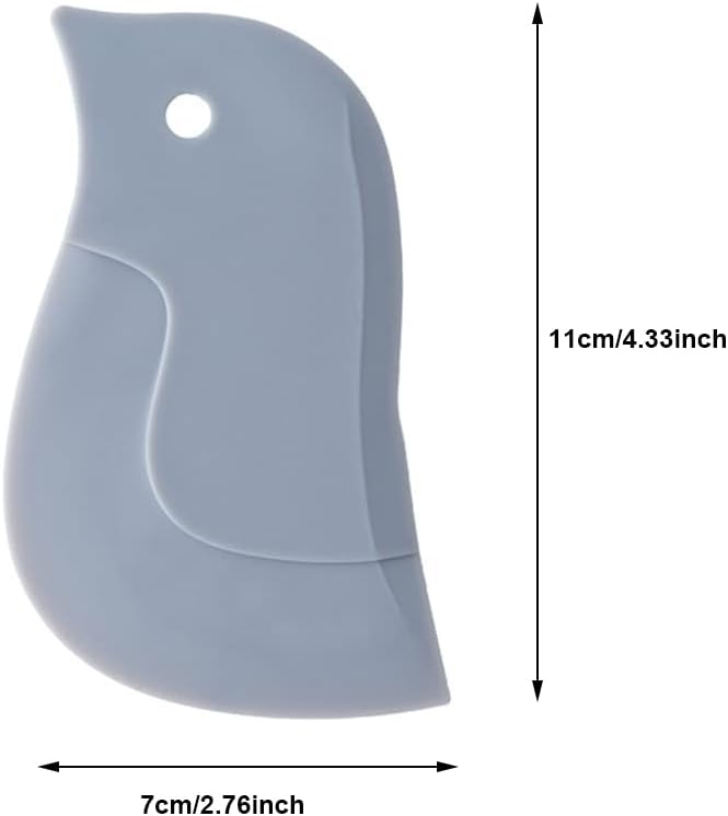Pan Scraper Silicone Scraper, Penguin Shape Kitchen Tool Oil Plate Multifunction Scraper Bowl Scraper For Kitchen Pans, Bowls Baking Washing, Green+Pink
