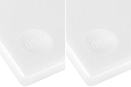 CURTA 2-Pack Cutting Boards for Kitchen, 18" x 12" x 0.5" White Color Coded Plastic Chopping Board with Anti Slip Surface Dishwasher Safe