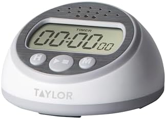 Taylor Digital Timer Counts Up and Down for School, Learning, Projects, and Kitchen Tasks, Super Loud Digital Timer, Gray