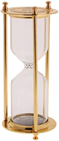 Retro Metal Sandglass Empty Hourglass Sand Timer Without Sand for Home Office Decoration (Gold - S)