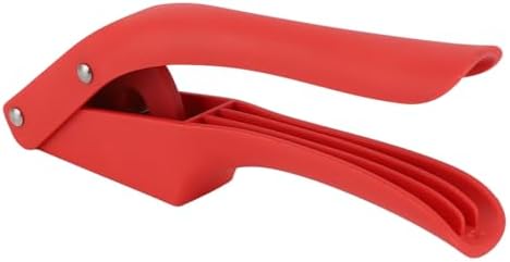 Dpofirs Garlic Press, Multipurpose Garlic Mincer Tool Efficient Easy to Squeeze Ergonomic Handle 2 in 1 for Kitchen (Red)
