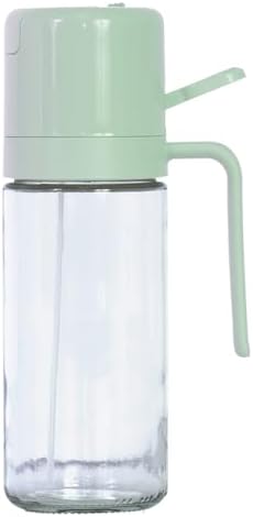 Glad 2 in 1 Oil Dispenser, 18.6oz/550ml - Olive Oil Sprayer for Cooking, Pouring Salad Dressing, and Grilling - Kitchen Gadget with Refillable Glass Bottle, Handle, and Mist or Pour Options - Green