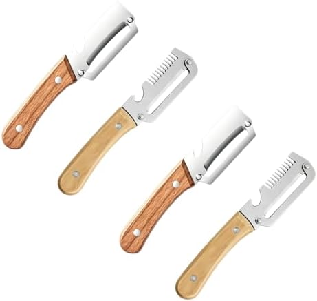 Elite Peeler, Gourmet Knives and Cutlery Set, 2-Pack Multi-functional Vegetable Peeler for Kitchen, 2.5 Mm Stainless Steel Peeler, 3-in-1 Scallion Shredder & Peeler-Stainless Steel, Multi-tool (4)
