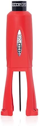 Cork Pops Legacy Wine Opener Built-in 4-Blade Foil Cutter Safe Cork Removal, Effortless Push Button Use, Needle Guard for Safety, Low-Pressure Cartridge Opens Up To 60 (Red, With 1 Cartridge)