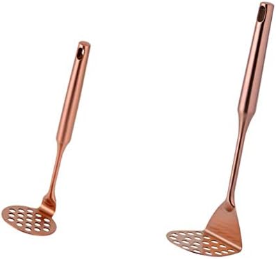 Stainless Steel Potato Masher for Non-Stick, Sturdy and Durable Whole Shaped Food Masher Hand Kitchen Aid, Avocado Masher Kitchen Tool Dishwasher Safe (2 Pcs)
