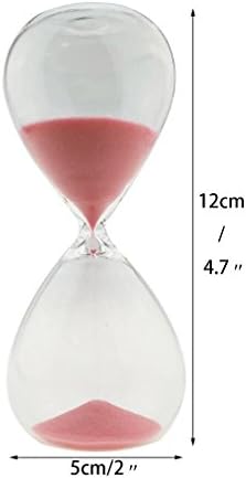 Large Fashion Colorful Sand Glass Sandglass Hourglass Timer Clear Smooth Glass Measures Home Desk Decor Xmas Birthday Gift (5 Minutes, Pink)