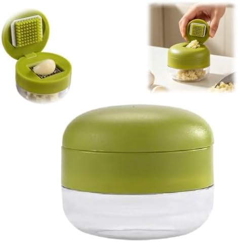 Garlic Press and Chopper, 2026 New Mini Garlic Press and Grinder for Kitchen, Portable Garlic Chopper Crusher Tool, Manual Garlic Cutter for Kitchen Cooking and Food Prep (1 Pack)