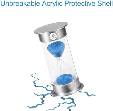 SuLiao Hourglass Sand Timer 25 Minutes：Silver Plastic Sand Clock 25 Min,Acrylic Unbreakable Sand Watch,Colorful Hour Glass for Kids, Games, Classroom, Kitchen, Decorative