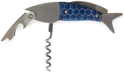 Balvi Sardines Corkscrew and Bottle Opener with Blue Tin Box – Durable Metal Design, Easy-to-Use Wine and Beer Opener, Ideal for Home Bars and Parties – Sacacorchos Sardinas