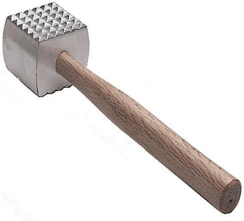 Great Credentials© Extra Large Heavy-Duty Meat Tenderizer Mallet, Meat Tenderizer Hammer, Double-sided, Commercial-Grade, Wood Handle