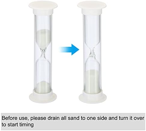 PATIKIL 2 Minute Sand Timer, 4Pcs Small Sandy Clock with Plastic Cover, Count Down Sand Glass for Games, Kitchen, Party Favors DIY Decoration, White