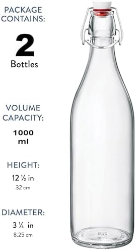 Bormioli Rocco Giara Bottle 33.75 Oz - Clear, Set of 2