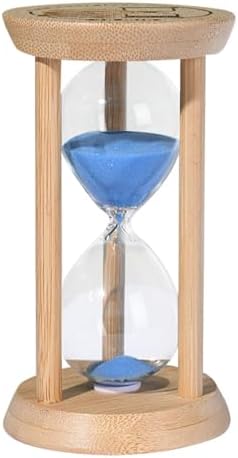 SuLiao Wooden Sand Timer 60 Minute Hourglass, Bamboo Sand Clock, Small Black Sand Watch 60 Min, Reloj De Arena Hour Glass Sandglass for Game Classroom Home Office Decorative