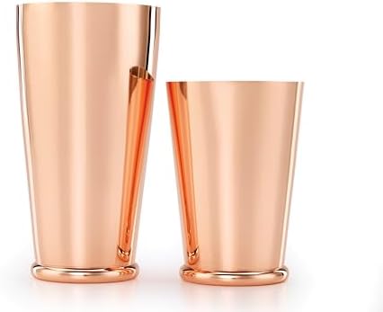 Barfly Cocktail Shaker Set with Weighted Bottom, Deluxe 18 and 28 oz, Copper