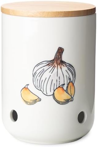 Ceramic Garlic Keeper, Garlic Holder, Garlic Storage Container, Colorful