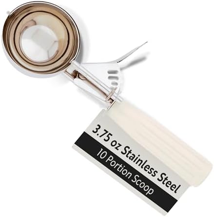 Restaurantware 3 oz Ivory Stainless Steel Portion Scoop