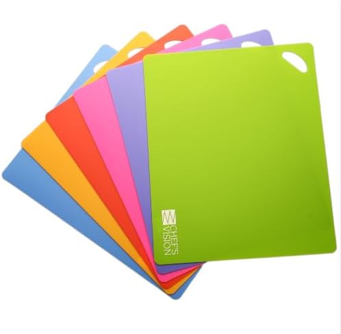 Chef’s Vision Flexible Plastic Cutting Mats, 6-Pack, 15" x 12", 1.2mm Thick