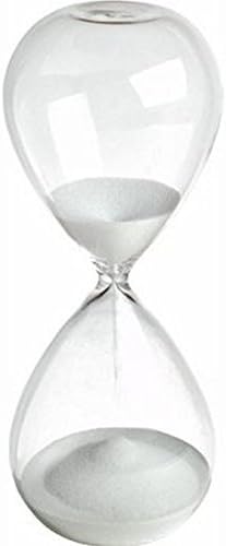 Large Fashion Colorful Sand Glass Sandglass Hourglass Timer Clear Smooth Glass Measures Home Desk Decor Xmas Birthday Gift (15 Minutes, White)