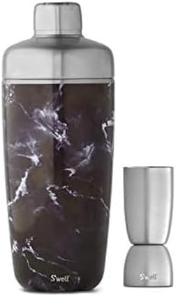 S'well 18oz shaker with jigger carafe, Black Marble