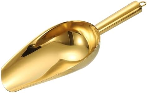 uxcell Metal Ice Scoop, 11" x 4.1"Stainless Steel Ice Scooper for Kitchen Party Bar Wedding Use, Gold
