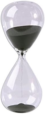 Large Fashion Black Sand Glass Sandglass Hourglass Timer Clear Smooth Glass Measures Home Desk Decor Xmas Birthday Gift (60 minutes)