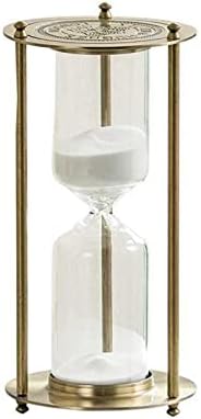 Embossed Golden Hourglass Timer - 15 Min, Desk Decor for Vintage & Office, Wedding Gifts (B)