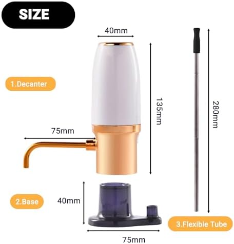 Electric Wine Aerator Dispenser,Electric Smart Decanter TYPE C Rechargeable