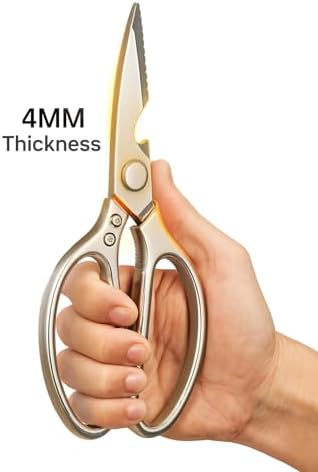 Heavy Duty Multipurpose Stainless Steel Scissors, Perfect for Utility, Kitchen Shears, Poultry Shears - Silver
