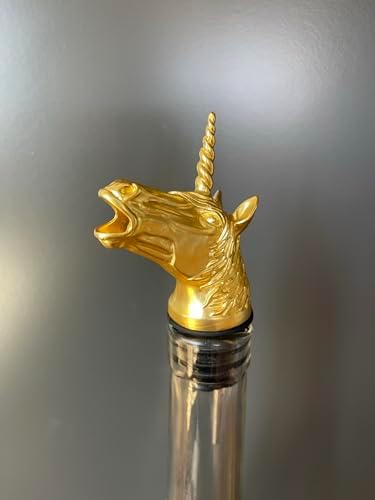 Gold Unicorn Wine Aerator Pourer Spout – Funny Wine Gift for Men & Women – Novelty Animal Wine Accessory for Parties & Home Bar