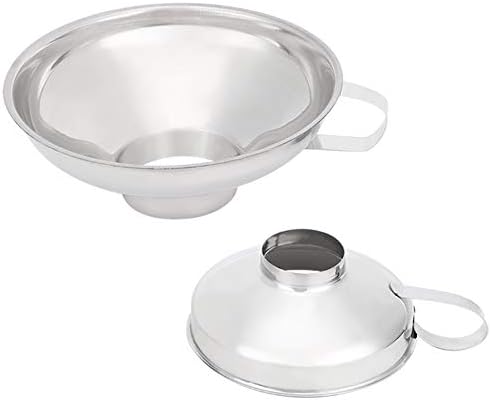 Stainless Steel Wide Mouth Funnel Cup , 2Pcs Canning Funnel , Food Jar Funnel Set for Kitchen Filling Bottles Household , 2Pcs Canning Funnel , Stainless Steel Wide Mouth Fufunnel cup kitchen wide mo