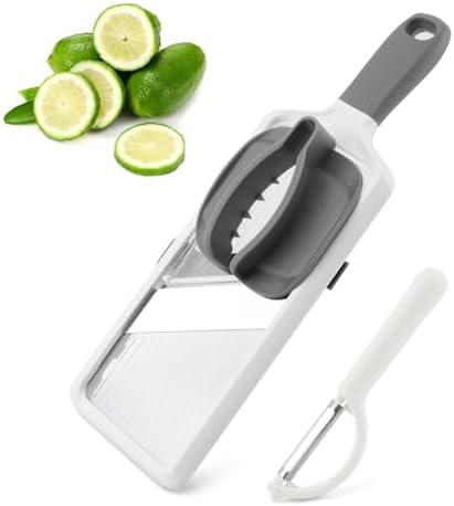 Multi Handheld Mandoline Slicer With Adjustable Stainless Steel Blade, Food Cutter Vegetables Chopper, Handy Veggie Slicer With Peeler For Speedy Slicing of Fruits And Vegetables(Grey)