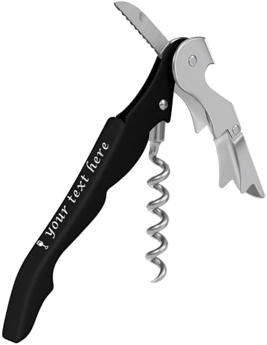 Custom Wine Bottle Opener, Stainless Steel Wine Key Corkscrew w/Foil Cutter