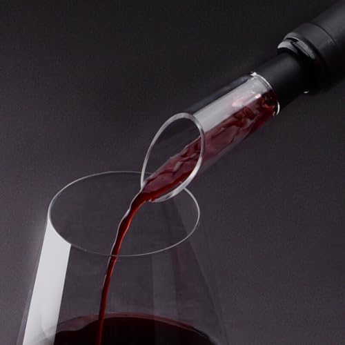 PARENCE. - Set of 2 Universal Bottle Pourers - Integrated Wine Aerator - Anti Drip Pouring Cap - Wine, Oil, Water - 9.5cm - Pack of 2
